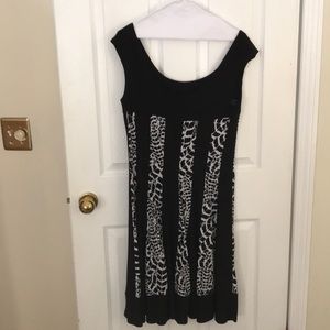 Black/Animal print Knit Dress